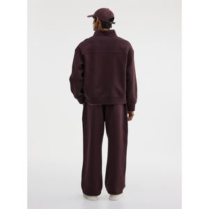 เสื้อสเวตเชิ้ตผู้ชายผ้าฝ้ายคอซิป ¼ ซิป แบบสวม ครึ่งซิป  ถักแบบเป็นมิตรต่อสิ่งแวดล้อม  โปโลแบบวินเทจ สไตล์สตรีท  ปรับแต่งผ้าได้ - Product Image 3