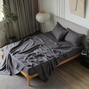 Ensemble de draps élégants 100% lin français avec drap-housse, drap plat et deux taies d'oreiller, ensembles de literie - Product Image 2