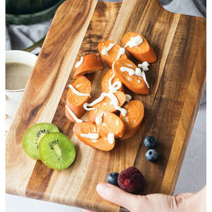 Planche à découper rectangulaire en bois de manguier à chevrons, épaisseur 1,5 cm, facile à nettoyer, pour la cuisine, viande, légumes, fruits - Product Image 4