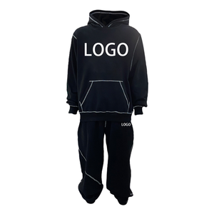 Ensemble de sport décontracté deux pièces pour homme, idéal printemps-automne, pour jeunes et d'âge moyen, achat groupé, survêtement de loisirs pour la course à pied (sweat-shirt et pantalon de survêtement) - Product Image 1