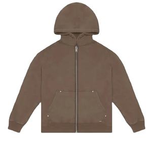 Sweat à capuche court 100% coton surdimensionné pour hommes en éponge française délavé Style Streetwear utilisation d'automne disponible 3XL 6XL polaire - Product Image 3