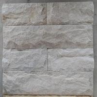 Revêtement mural en pierre de Shivara, blocs de grès naturel chisellés et polis, aspect rustique, beige clair, qualité supérieure, pour extérieur