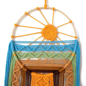 Vietnam Factory Direct <b>Macrame</b> Cotton Wall Hanging Solid Wood Vertical Bohemian Minimalist Style <b>Art</b> Design for Living Rooms - Product Image 4