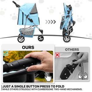 TH-PPS-061 Pet <b>Travel</b> Buggy with Rainproof Top Soft <b>Mattress</b> and Zipper Entry for Safe Comfortable Movement - Product Image 6