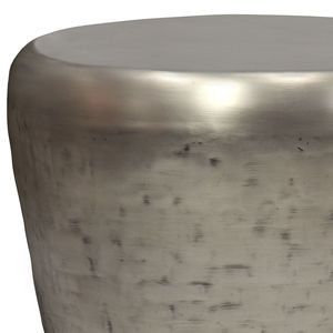 Tavolino Laterale Garvy in Metallo Argento Anticato, Elegante Arredamento per Soggiorno - Product Image 4