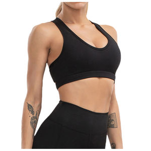 Sujetador deportivo ligero de talla grande para mujer, top corto de gimnasio, ropa de yoga negra, a prueba de golpes, push-up, conjuntos de ropa deportiva transpirable para fitness - Product Image 1