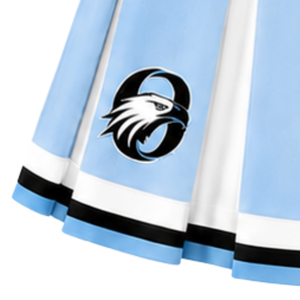 Jupe plissée bleu ciel, blanc et noir pour femme, taille haute, pour cheerleading, performance sportive, danse et uniforme de cheerleader - Product Image 6