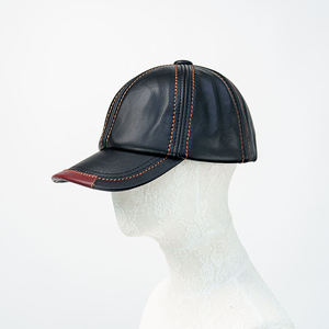 Brown PU Leather Baseball <b>Cap</b> 6-Panel Fitted <b>Vintage</b> Style Unisex Casual Washed Ripped Breathable & Waterproof Four Seasons Wear - Product Image 4