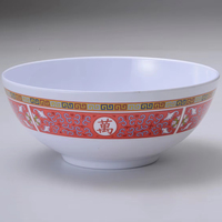 Bol à soupe et nouilles rond en mélamine écologique incassable, motif Wan Shou Wu Jiang, pour la restauration (vente en gros)