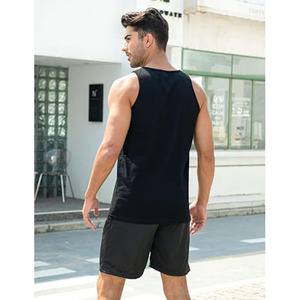 Camiseta sin Mangas Negra para Hombre AL RAFEEQ INTERNATIONAL, Cuello Redondo, Estilo Casual, Transpirable, Secado Rápido, 100% Algodón, Estilo Urbano - Product Image 2