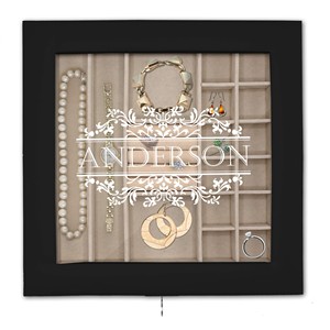 Boîte à bijoux en cuir noir personnalisée avec gravure |   Stockage en gros - Product Image 2