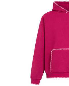 Sudadera con Capucha Rosa Oversize para Hombre, con Bolsillo Canguro, Estilo Casual Urbano, Sudadera Gruesa de Invierno, Fabricante OEM - Product Image 3