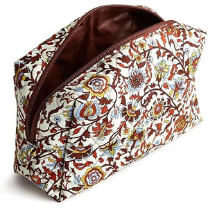 White Custom Cotton Travel Cosmetic Bag <b>Makeup</b> Bag Cosmetic Pouch Travel Toiletry Eyelash Pouch With Zippered Pocket With Logo - Product Image 4