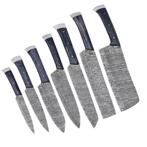 Pakistan Made Handmade Heavy Duty 67-Layer Damascus Steel Chef <b>Knife</b> <b>Set</b> with Wood Handles Right-Handed Low MOQ - Product Image 1
