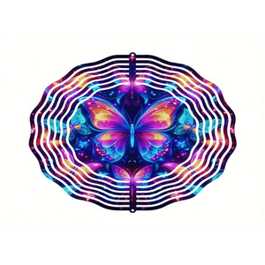 25.4cm cinetica all'aperto Spinner blu farfalla scultura del vento stile classico 3D metallo giardino ornamento piuma per la decorazione del cortile - Product Image 3