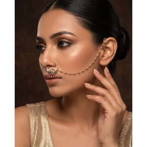 Inovamart Fine Brass Fashion Casual Body Jewelry Poonam Moissanite Nose Ring Indian Ethnic Artificial - Product Image 1