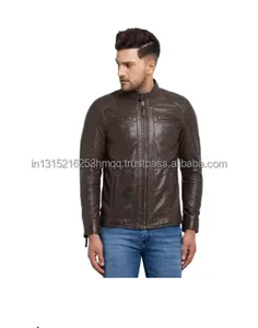 leather sleeve black jacket for men for men for winter and all occasions Teakwood Leathers Men Solid Jacket for all occasions