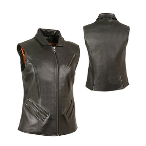 เสื้อกั๊กหนังแท้สำหรับขี่มอเตอร์ไซค์ รุ่นใหม่สำหรับผู้ชาย ทำจากหนังวัวแท้ มีหลายแบบให้เลือก - Product Image 3