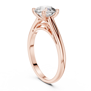 Bague de Fiançailles Solitaire Ronde en Diamant de 1,50 Carat en Or Rose 18K avec Sertissage Collet – Vente en Gros Fournisseur - Product Image 3