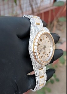 Montres mécaniques automatiques de luxe Hip Hop Iced Out en or, serties de diamants véritables et de Moissanite VVS - Product Image 2