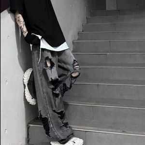 Jeans baggy unisexes, style streetwear décontracté, pantalon en denim tendance pour tous les jours - Product Image 4