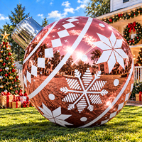 Boule de Noël gonflable décorative surdimensionnée avec grand miroir réfléchissant brillant pour la décoration des fêtes