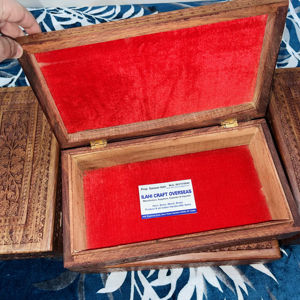 Caja de Madera Rectangular Ecológica para Guardar Joyas y Regalos, Interior Suave para Artículos Delicados, Decoración de Mesa para Navidad y Año Nuevo Chino - Product Image 1