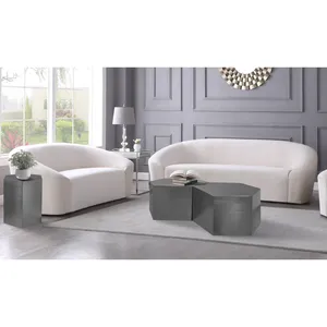 Ensemble de tables basses en métal géométrique moderne, design minimaliste, meubles de salon, pièce d'appoint décorative d'intérieur - Product Image 5