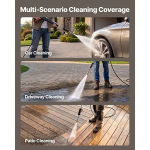 Idropulitrice Elettrica Portatile 2000 PSI Max 1.59 GPM Max con 4 Ugelli, Asta di Prolunga in Metallo e Funzione di Trasporto Integrata - Product Image 3
