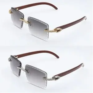 Gafas de sol polarizadas con protección para los ojos, monturas sin montura, estilo Hip Hop, a la moda, cómodas, ligeras, con apariencia de corte de diamante - Product Image 2