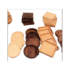 Stylish Cute Wooden Coasters Black Walnut Natural Wood Drink Coaster Modern <b>Table</b> Protection for Coffee <b>Table</b> Dining - Product Image 1