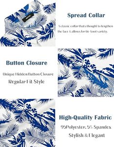 เสื้อเชิ้ตฮาวายชายแบบสั่งทำ แขนสั้น พิมพ์ลายแบบซับลิเมชั่น ผ้าซาตินกันยับ ระบายอากาศได้ดี สวมใส่สบาย ติดกระดุม ชายเสื้อแบบลำลอง เหมาะสำหรับใส่ไปชายหาด - Product Image 6