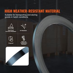 Nastro in Acciaio Resistente 330 Lunghezza X 1/2 Pollici Larghezza X 0,016 Pollici Spessore, Rotolo con Resistenza alla Rottura di 1100 Libbre per Imballaggio Pallet - Product Image 3