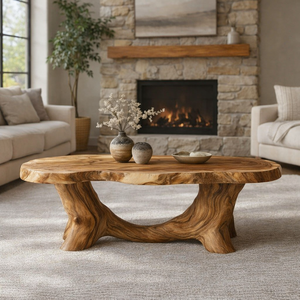 Handcrafted Modern Natural Antique Wood <b>Coffee</b> <b>Table</b> Solid Design Durable Eco-Friendly for <b>Small</b> Apartment Living Room - Product Image 1