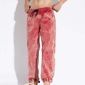 Pantalones de Felpa con Lavado Ácido para Hombre, Cintura Alta, Transpirables, Ecológicos, 100% Algodón Orgánico, Estilo Casual y Urbano - Product Image 1