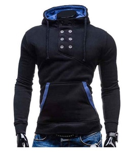 Sudaderas con capucha de botón de gimnasio para hombres de alta calidad hechas a medida con tejido de punto impermeable y anticontracción de bolsillo - Product Image 1