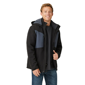 New Arrival Outdoor Warm Winter Softshell <b>Jackets</b> Black Color Side Inner <b>Zipper</b> <b>Pockets</b> Softshell Outdoor <b>Jackets</b> For Adults - Product Image 4