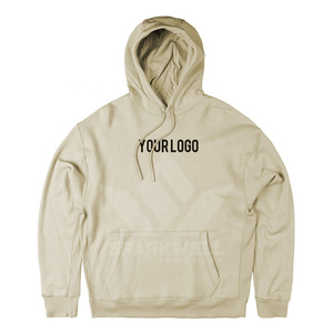 Sweat-shirt à capuche blanc pour homme SPARKWELL, en coton tricoté, coupe classique, streetwear décontracté avec poche avant - Product Image 2