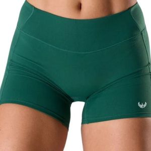 Shorts de compression vertes taille basse pour femmes, extensibles, pour la gym, la course, le yoga, l'entraînement et les activités sportives - Product Image 5