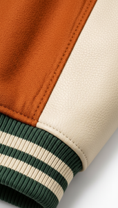 Vêtements Streetwear pour lycéens, manches en cuir, broderies, patchs, vente en gros, style vintage américain - Product Image 4