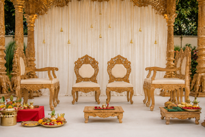 Mandap de mariage traditionnel Grand Éléphant Pillar Manavarai, scène sculptée en fibre, style temple sud-indien, Kalyana Mandapam - Product Image 4