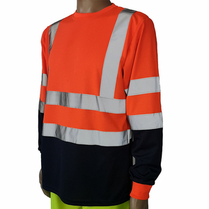 Camisa Reflectante de Alta Visibilidad para Construcción, Manga Larga, Cuello Redondo, Ropa de Trabajo para Hombre, Poliéster de Secado Rápido, Ropa de Seguridad Reflectante - Product Image 2
