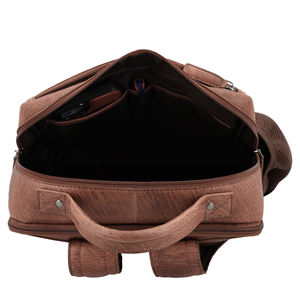 Sac à dos de créateur tendance pour femme, élégant, de voyage, vintage, en cuir Crazy Horse marron, unisexe - Product Image 5