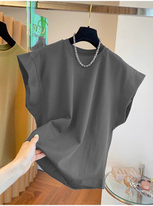 T-shirt décontracté pour femme, coupe ajustée, en polyester, à manches volantes et col rond, broderie logo personnalisée, fabrication OEM BD Chine - Product Image 6
