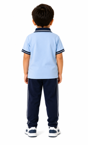 Polo d'uniforme scolaire pour garçons, t-shirt polo bleu clair à col, vêtements scolaires décontractés pour enfants, polo à manches courtes pour garçons - Product Image 4