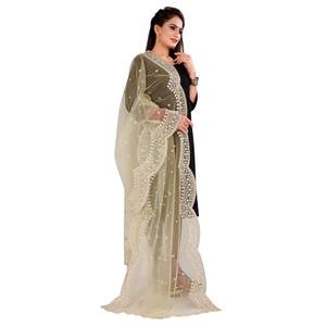 Hermosa Dupatta de Tela Georgette con Diseño Indio-Pakistaní, Bordado Elegante, para Bodas, Casual, Tradicional, Ropa Femenina - Product Image 2