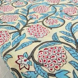 Tela de Algodón Estampada a Mano, Hecha a Mano en Jaipur, Tradicional, Ecológica, Transpirable, con Estampado de Bloques - Product Image 5