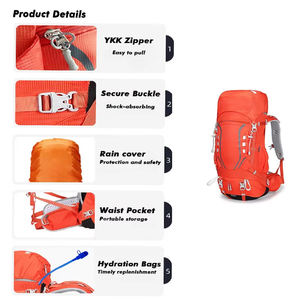 Large Capacity Outdoor Camping <b>Backpack</b> Water Resistant Internal Frame Rucksack Breathable Trekking Daypack - Product Image 4