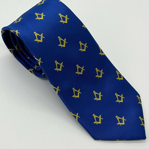 Corbata Masónica de Seda 100% Tejida con Símbolos de Grados, Regalo para Masones, Regalia de Alta Calidad, Corbata Masónica Hecha a Medida, Corbata de Seda con Logotipo Personalizado - Product Image 3