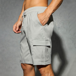 Pantalones cortos cargo de playa para hombre, informales, de corte regular, con múltiples bolsillos, pantalones cortos cargo de moda para hombre - Product Image 6